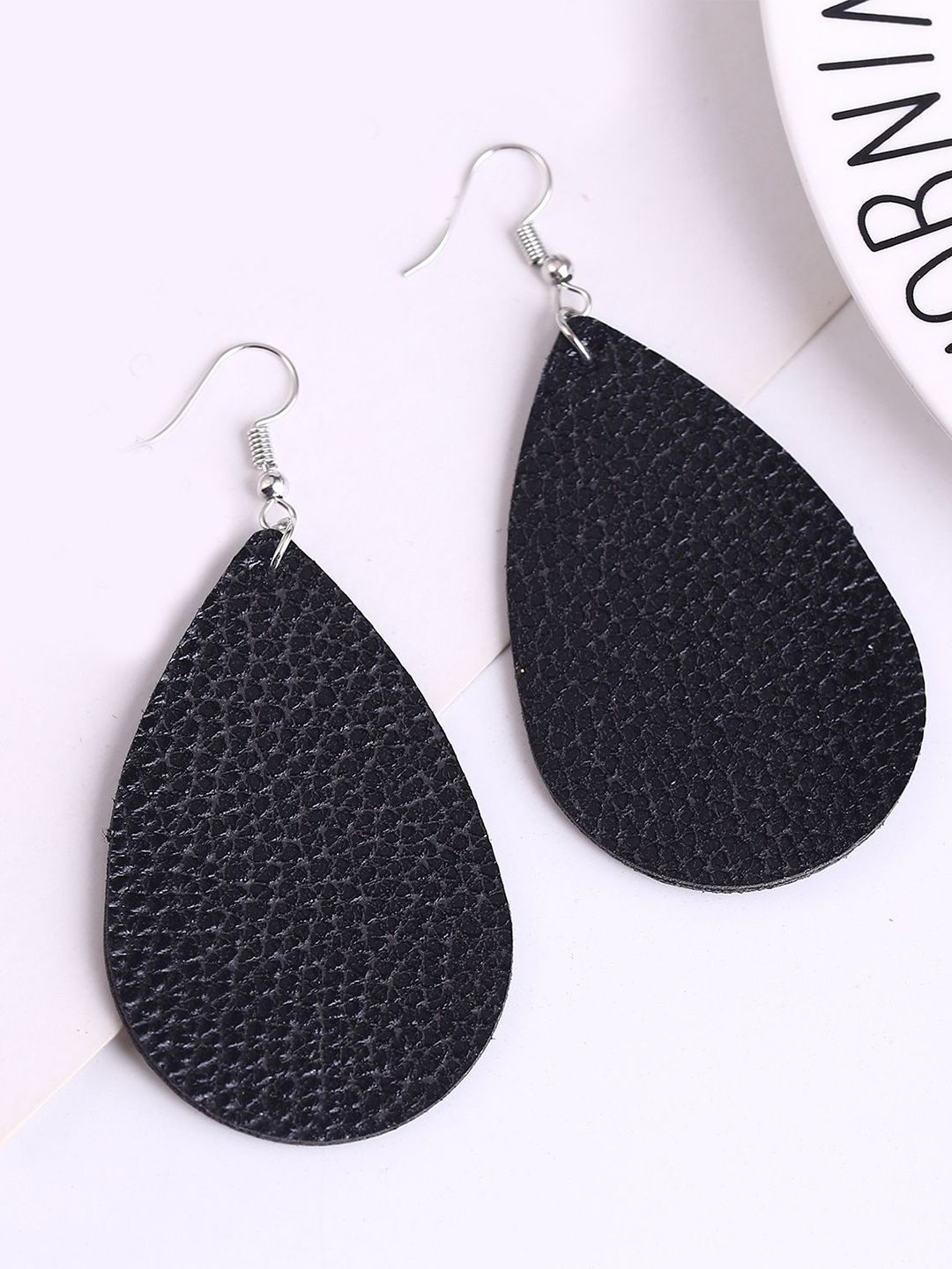 Silver-Plated Oval Shaped Drop Earrings