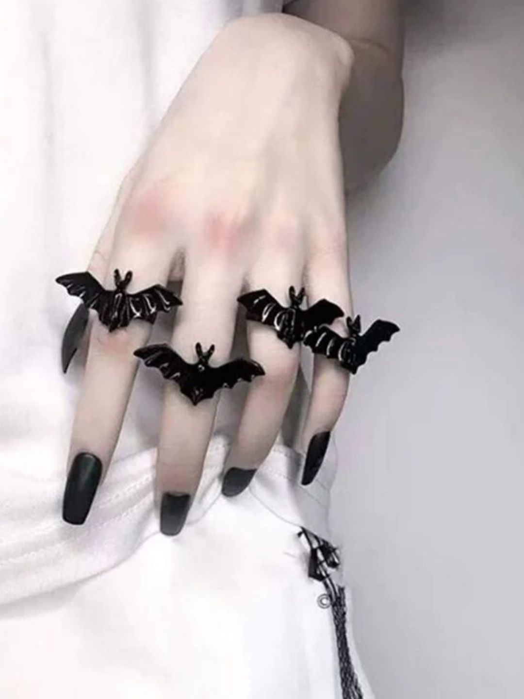 SALTY Set Of 2 Vampire Flight & Spooky Bat Rings