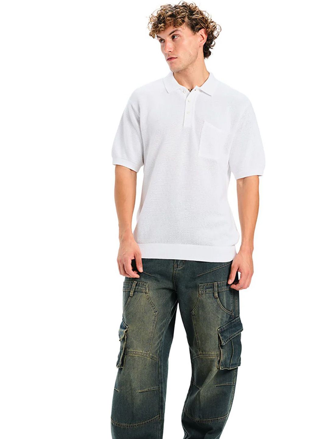 Polo Collar Pure Cotton T-shirt