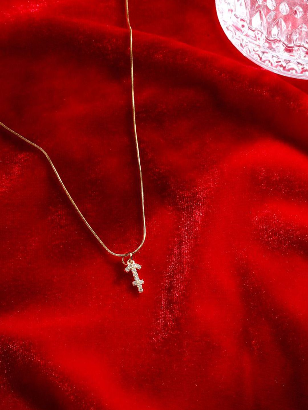 SALTY Set Of 2 Stones-Studded Cancer & Taurus Pendant With Chain