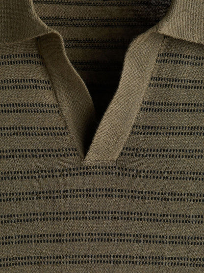 Linen-blend polo shirt