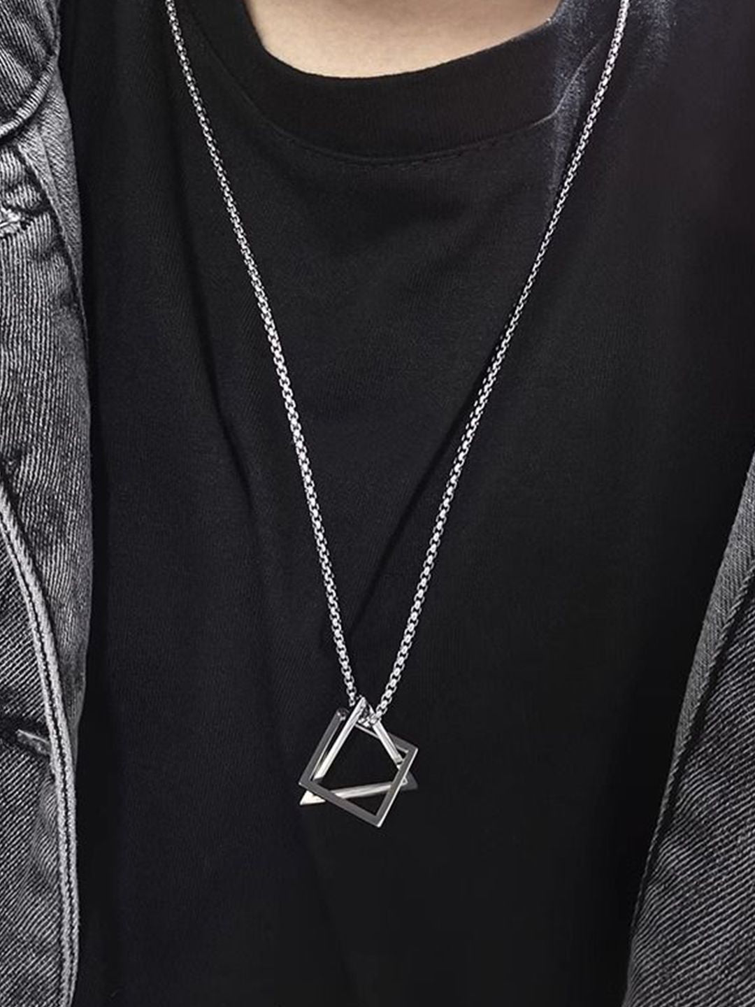 Stainless Steel Silver-Plated Minimal Necklace