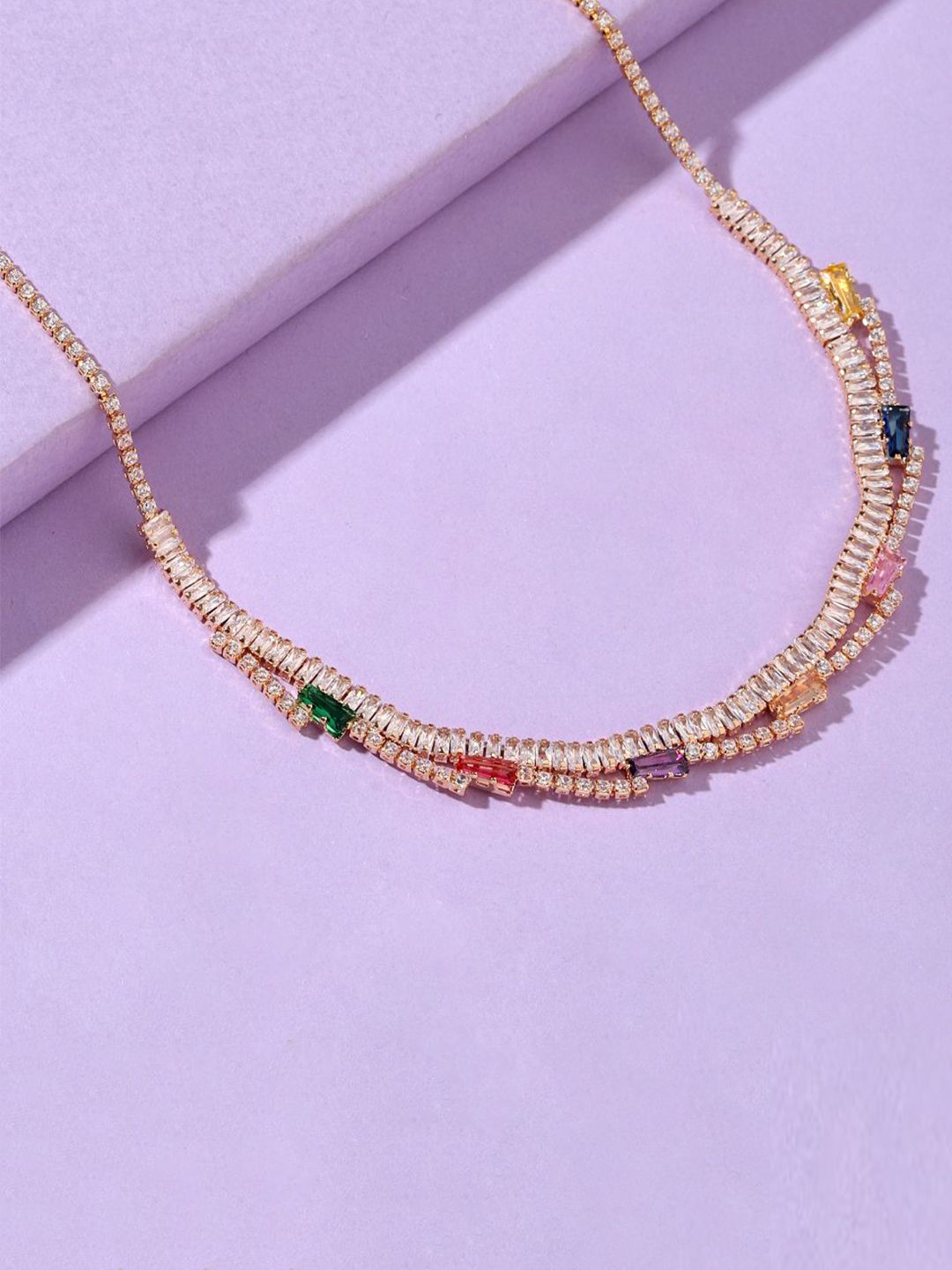SALTY Stainless Steel Artificial Stones Necklace