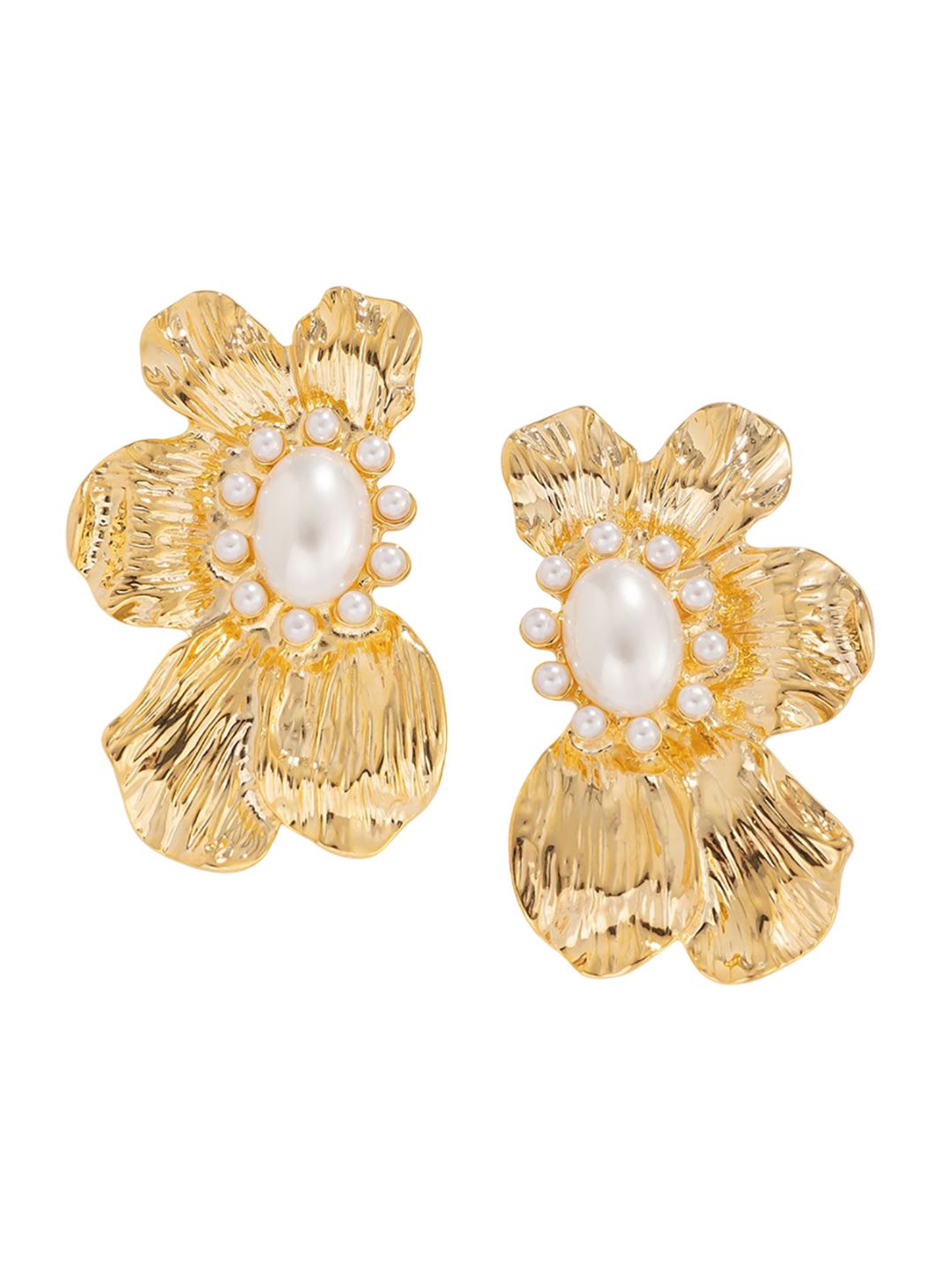 Gold-Plated Floral Studs