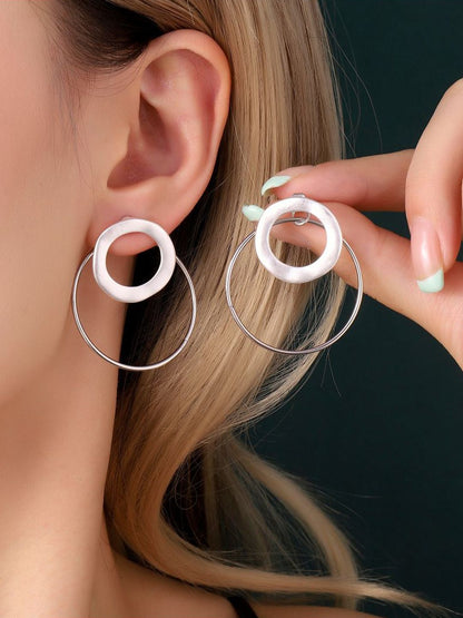 SALTY Pack of 2 Women Veracity Round Silver Earring