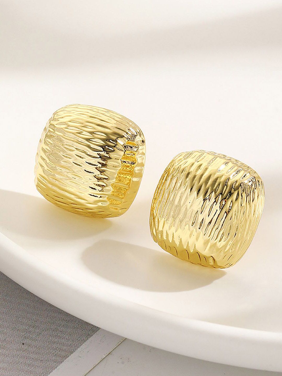 Gold-Plated Square Studs Earrings