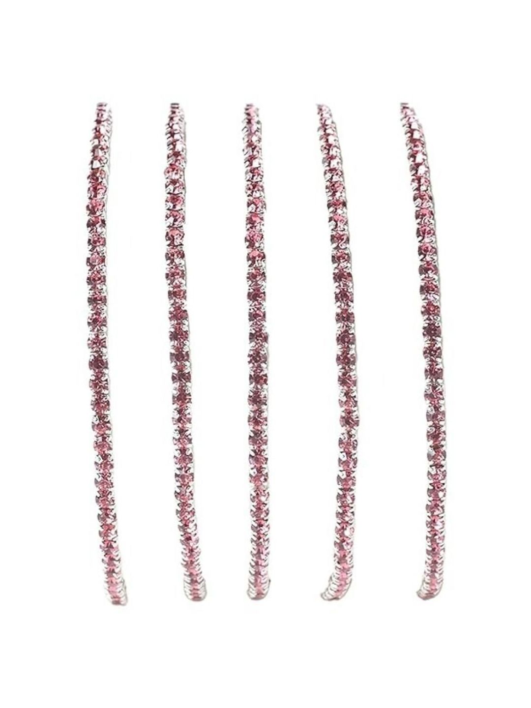 SALTY Women Set of 5 Stone Studded Rich Mulberry Stretchable Elasticated Bracelets