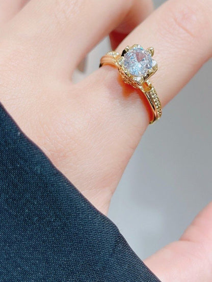 SALTY Radiant Crystal Studded Ring For Women & Girls