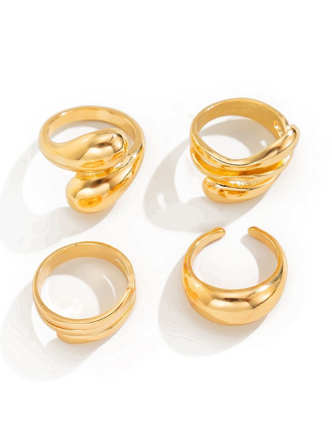 Set of 4 Gold-Plated Finger Ring