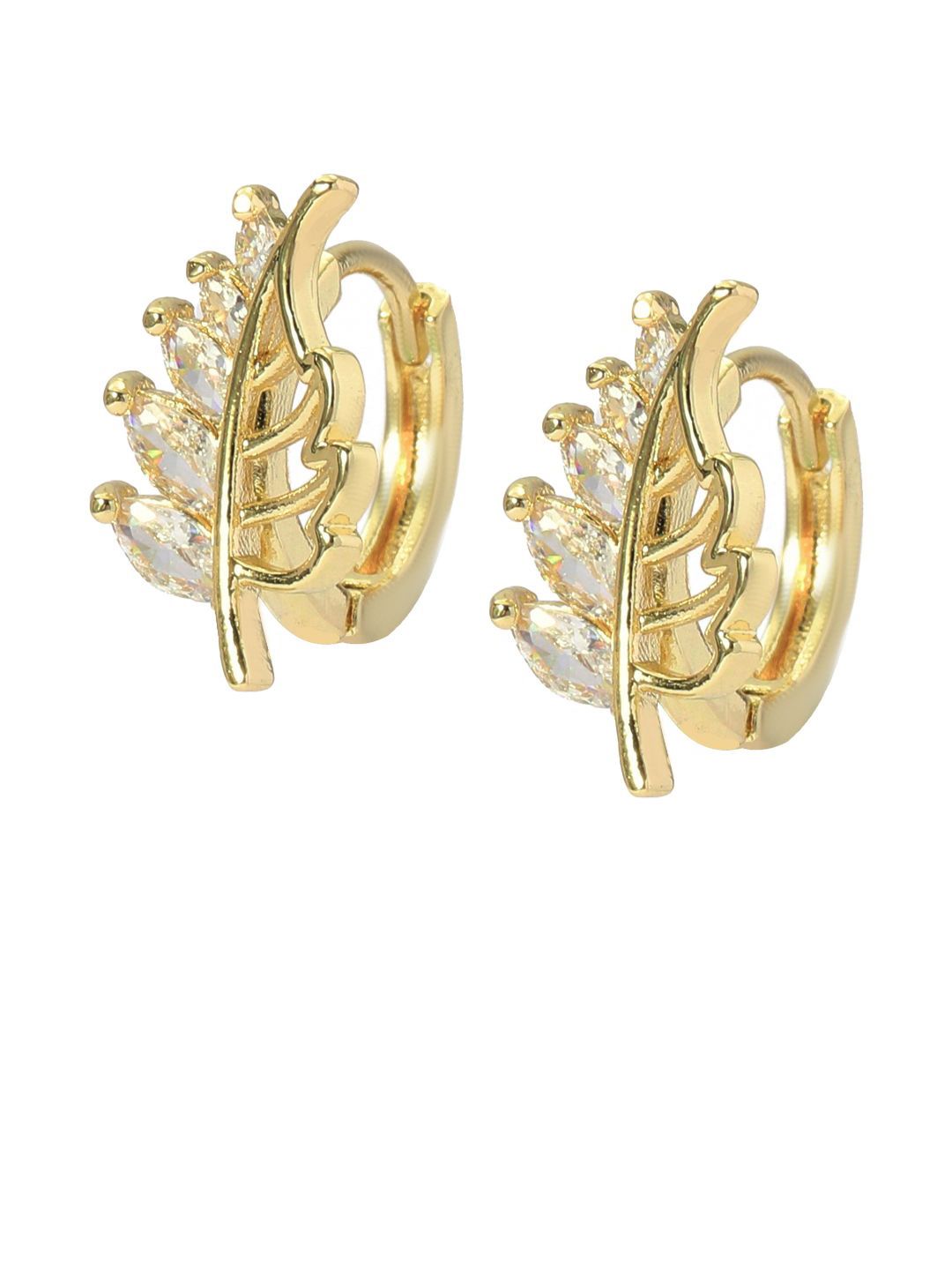 SALTY Gold-Plated Leaf Shaped Willow Chic Studs Earrings