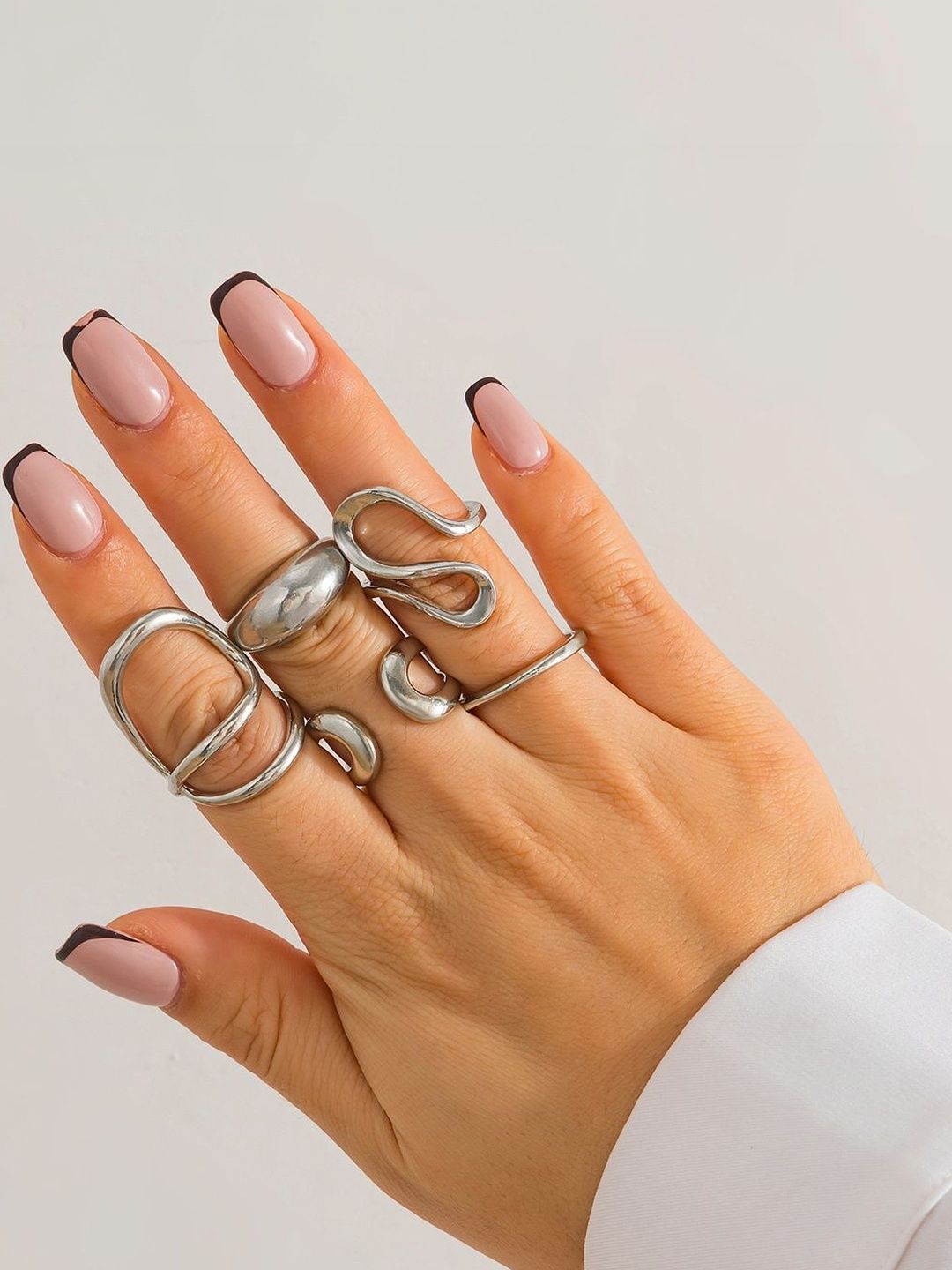 Set of 6 Silver-Plated Finger Ring