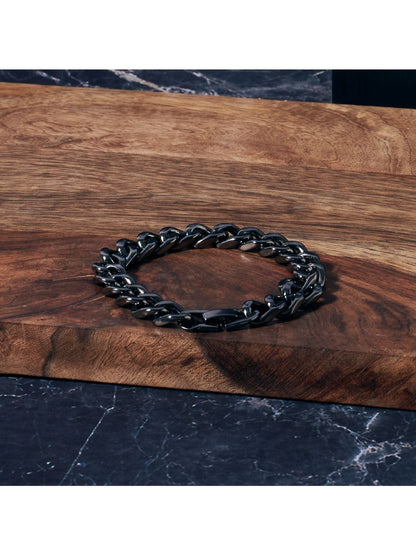 SALTY Figaro Italian Style Chain & Hades Classic Thick Bracelet Combo Jewellery Set