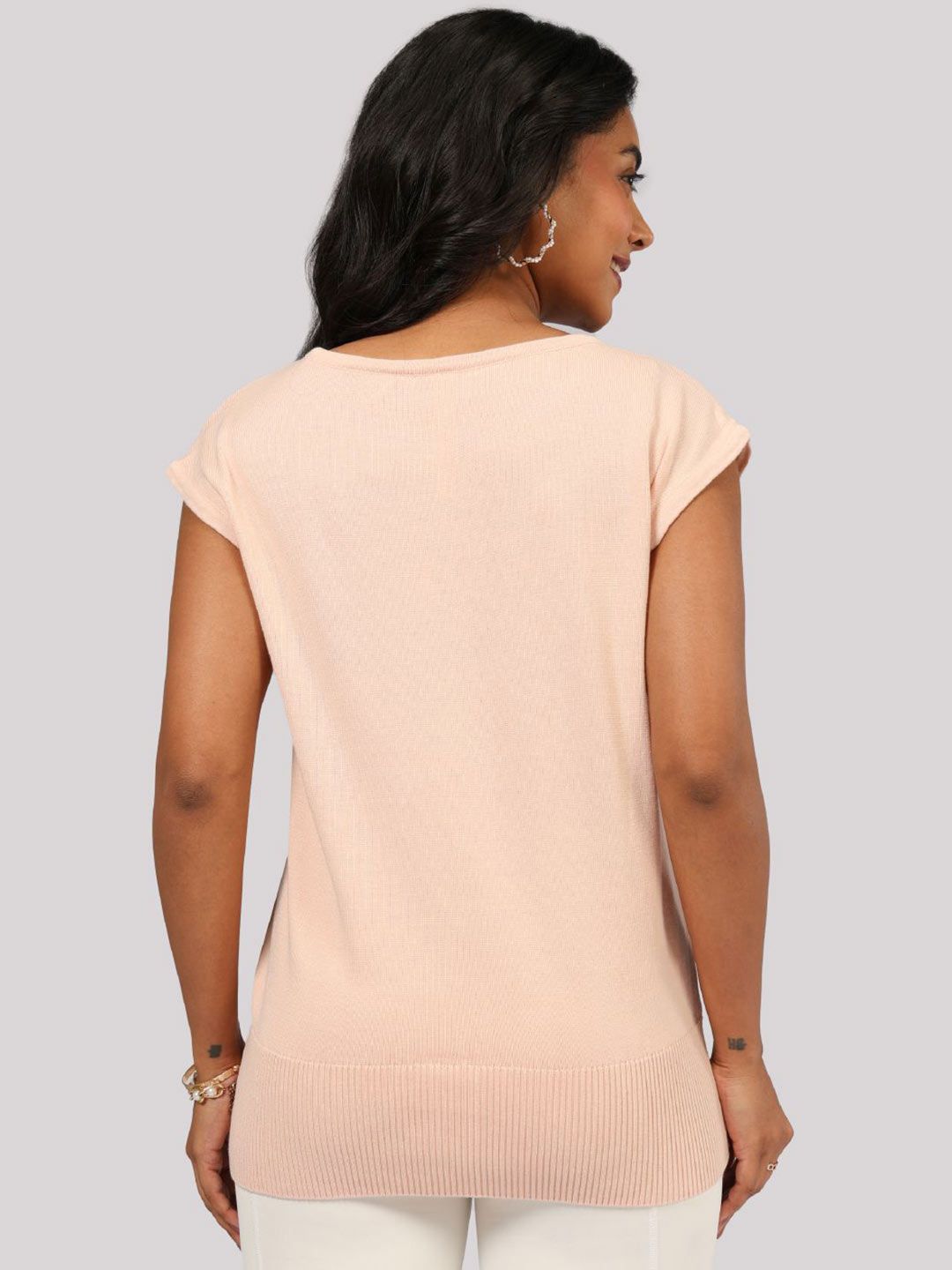 Extended Sleeves Pure Cotton T-shirt