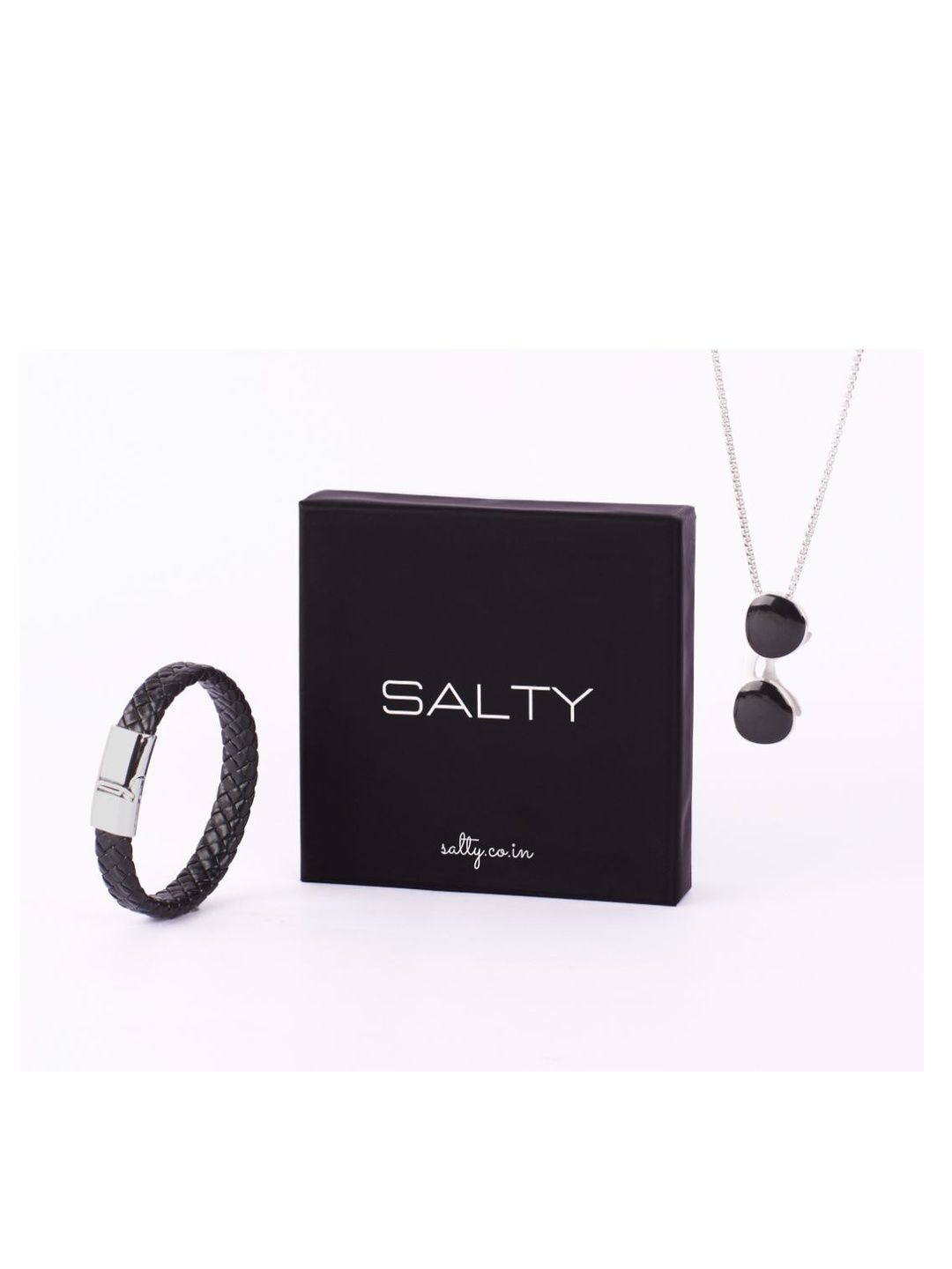 SALTY Sunglasses Cool Pendant & Avrum Leather Bracelet Jewellery Set