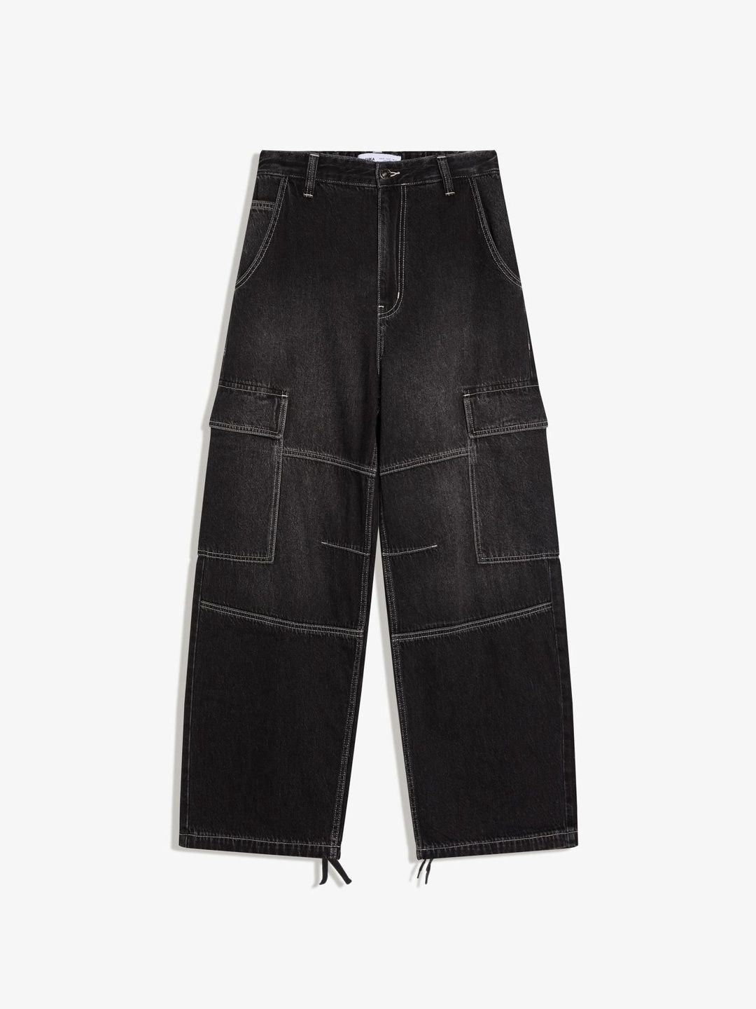 Men cargo parachute jeans