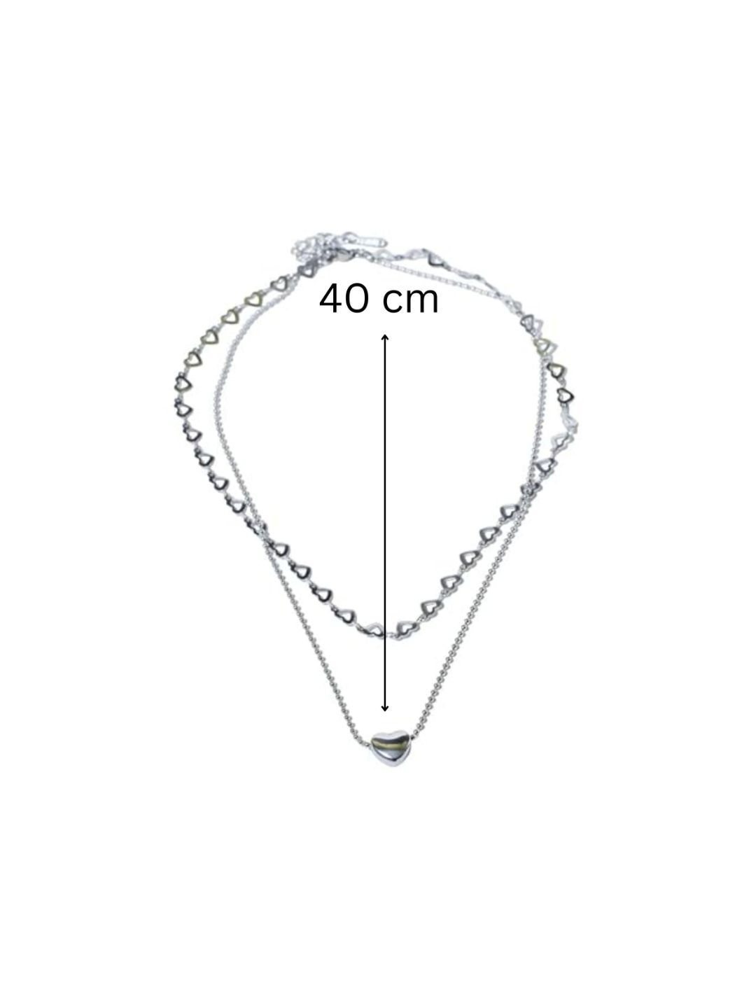 SALTY Pack of 2 Women Falling In Love Silver Necklace
