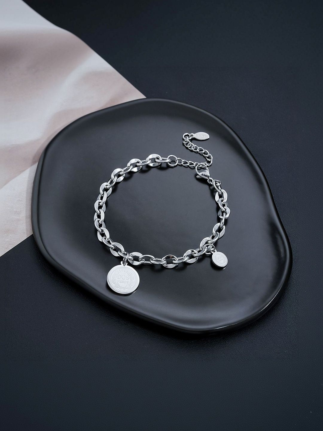Men Silver-Plated Link Bracelet