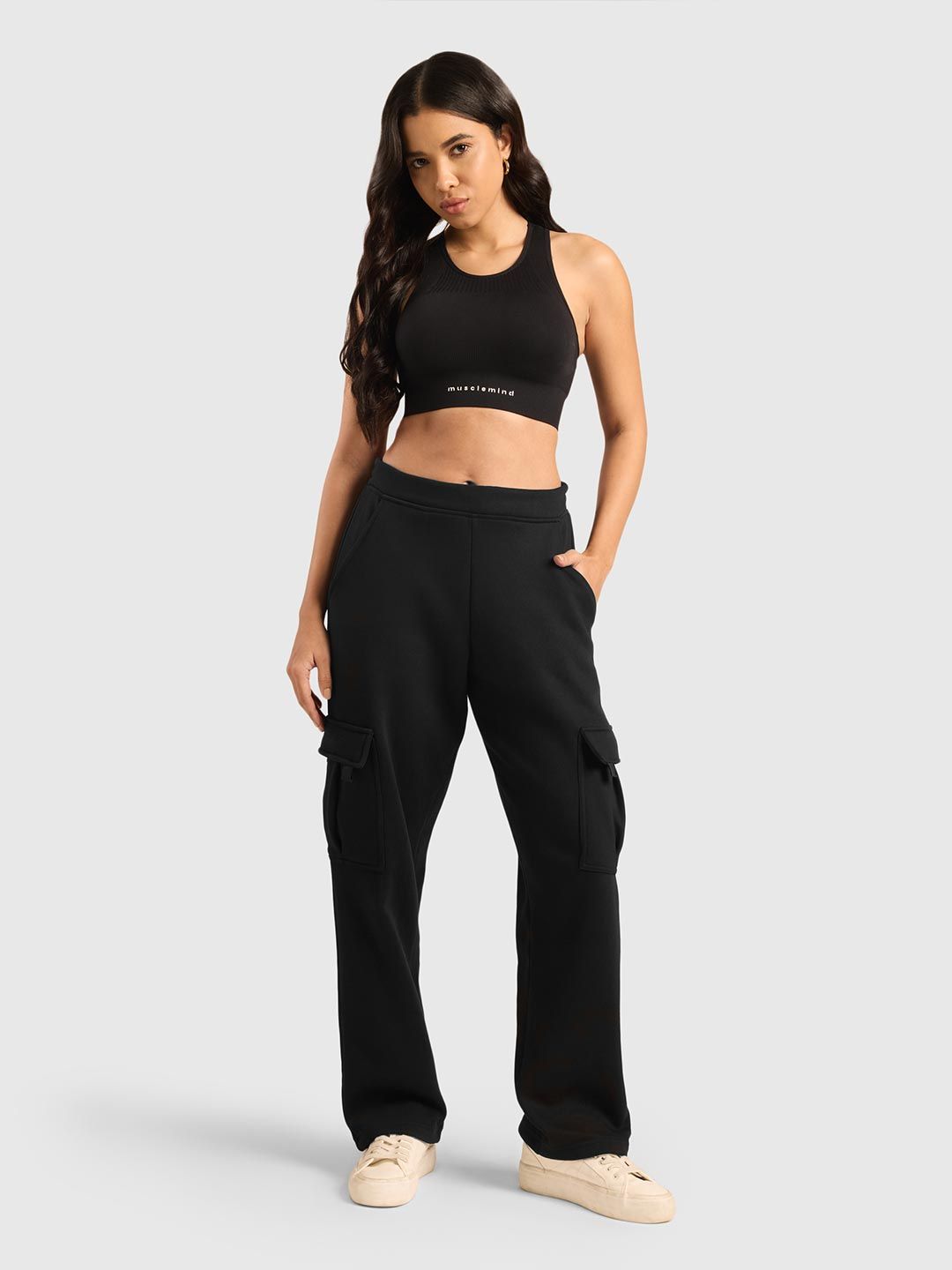 Women Cloud Ease Relaxed Fit Mid Rise Cargo Pants