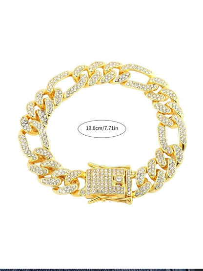 SALTY Men Stainless Steel Stone Studded Necklace With Bracelet Set