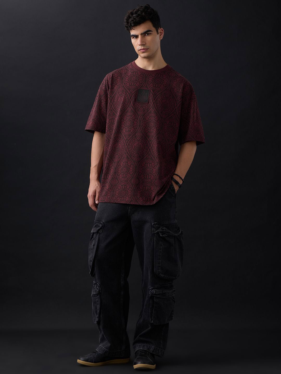 Men Oversized Avatar Brown Tshirts