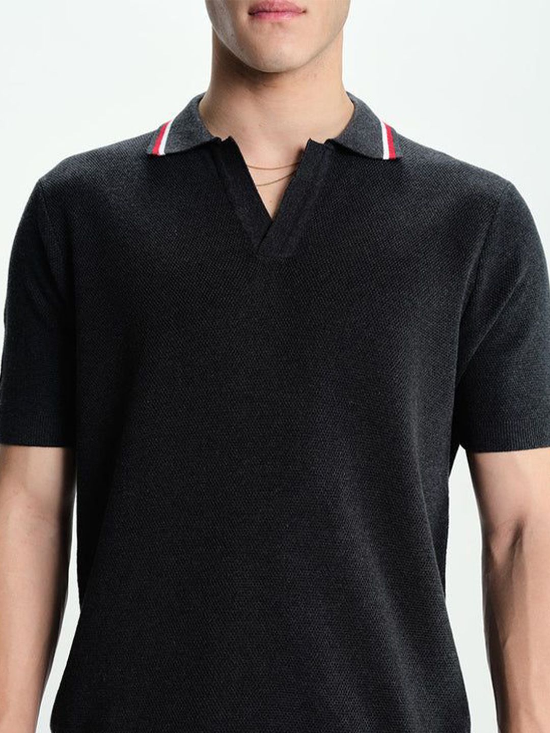 Men Printed Polo Collar Pockets T-shirt