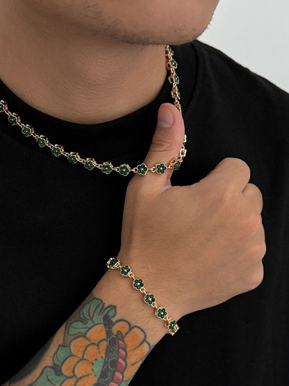 Men Handcrafted Gold-Plated Charm Bracelet