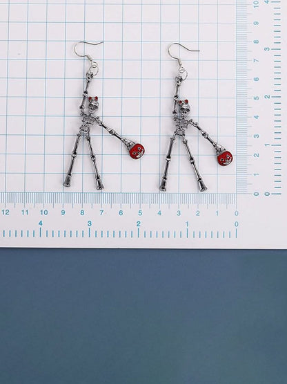 SALTY Pumpkin & Bones Drop Earrings