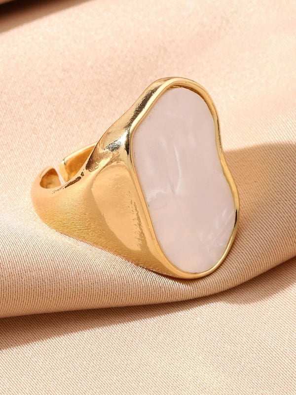 SALTY Pack of 2 Women Mother Of Pearl Enamel Ring