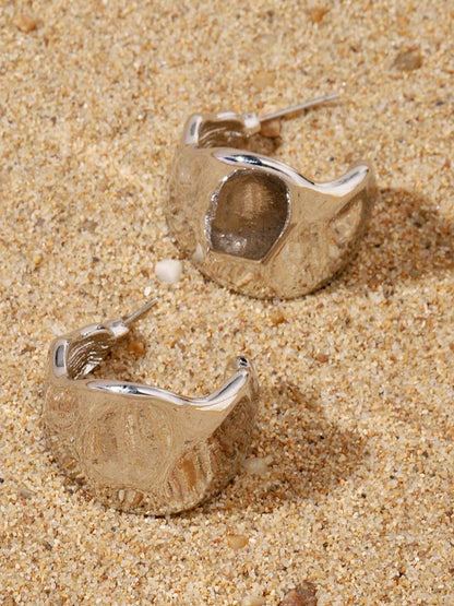 SALTY Contemporary Shaped Bumpy Drop Earrings