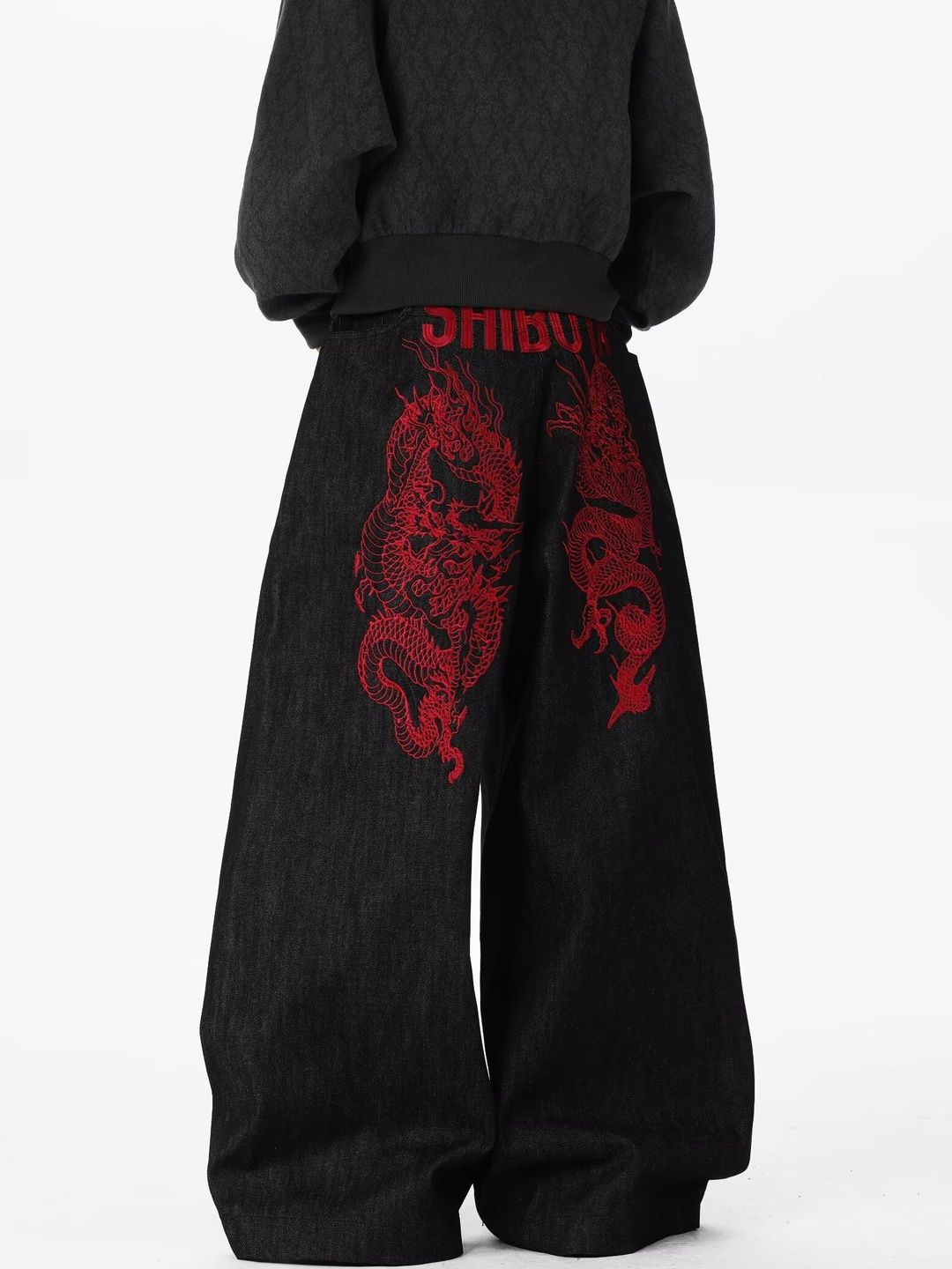 Men Wide Leg Mid-Rise Light Fade Jeans