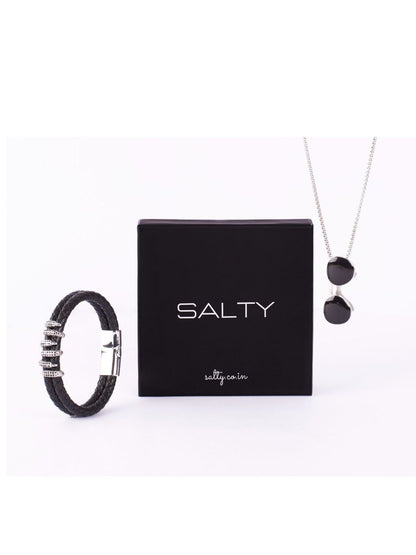 SALTY Sunglasses Cool Pendant & Crown Line Clawed Bracelet Jewellery Set