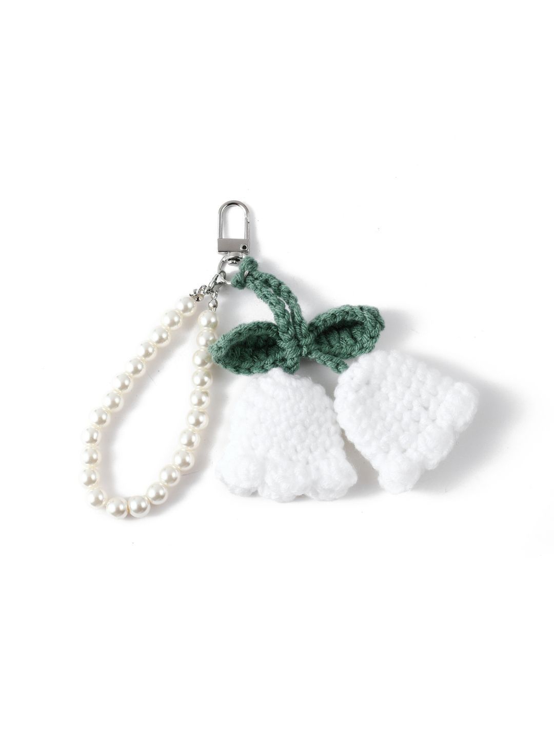 SALTY White Bloom Knit Pearl Bag Charm