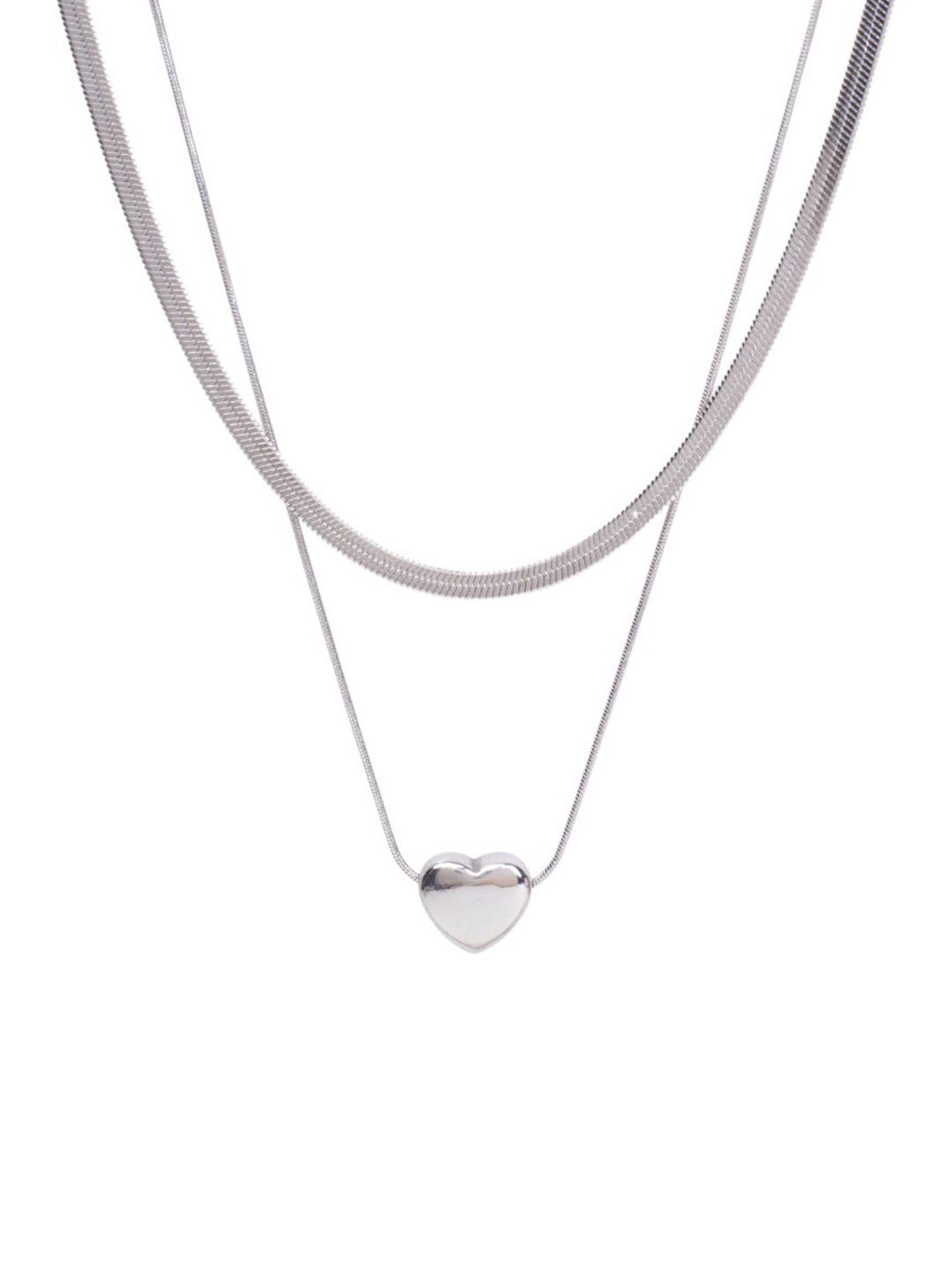 SALTY Stainless Steel Amour Heart Layered Necklace