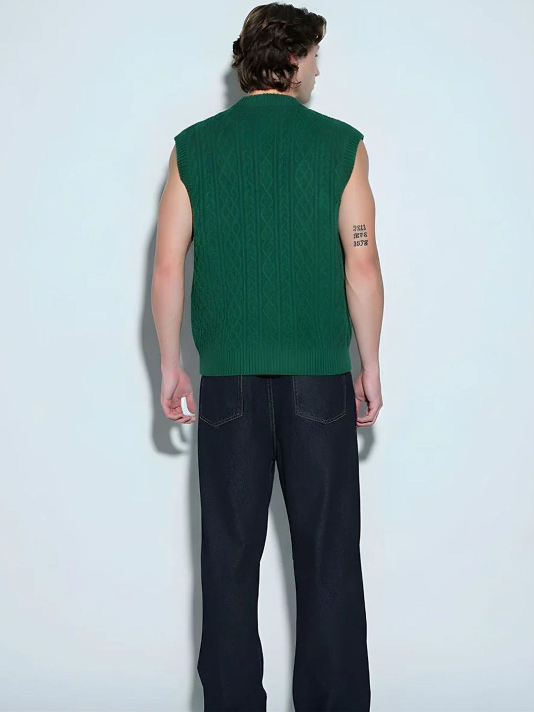 Alpine Moss Cable Knit Vest