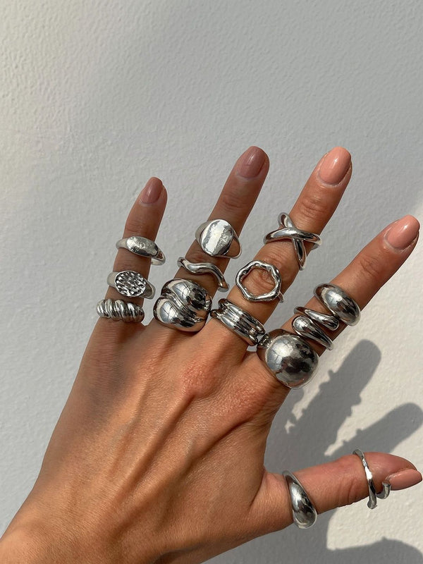 Set Of 13 Gold-Plated Finger Ring