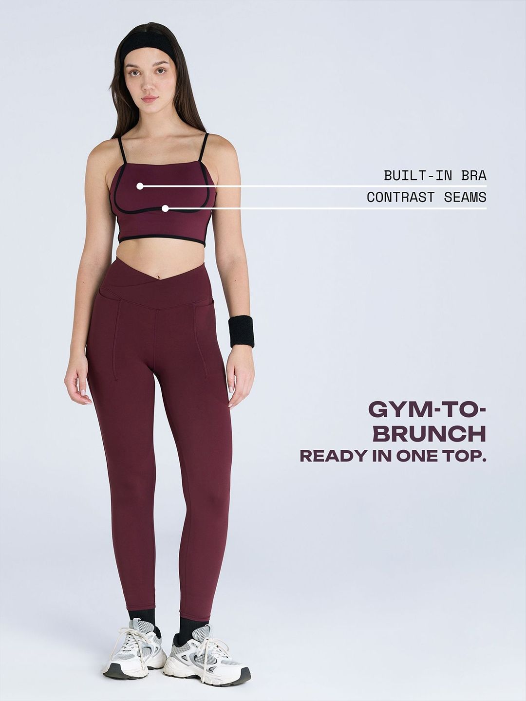 Burgundy Contrast Trim Top