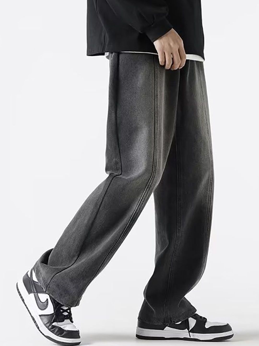 Men Cotton Straight Fit Light Fade Casual Jeans