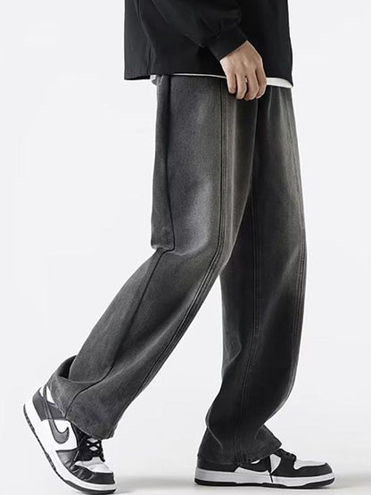 Men Cotton Straight Fit Light Fade Casual Jeans