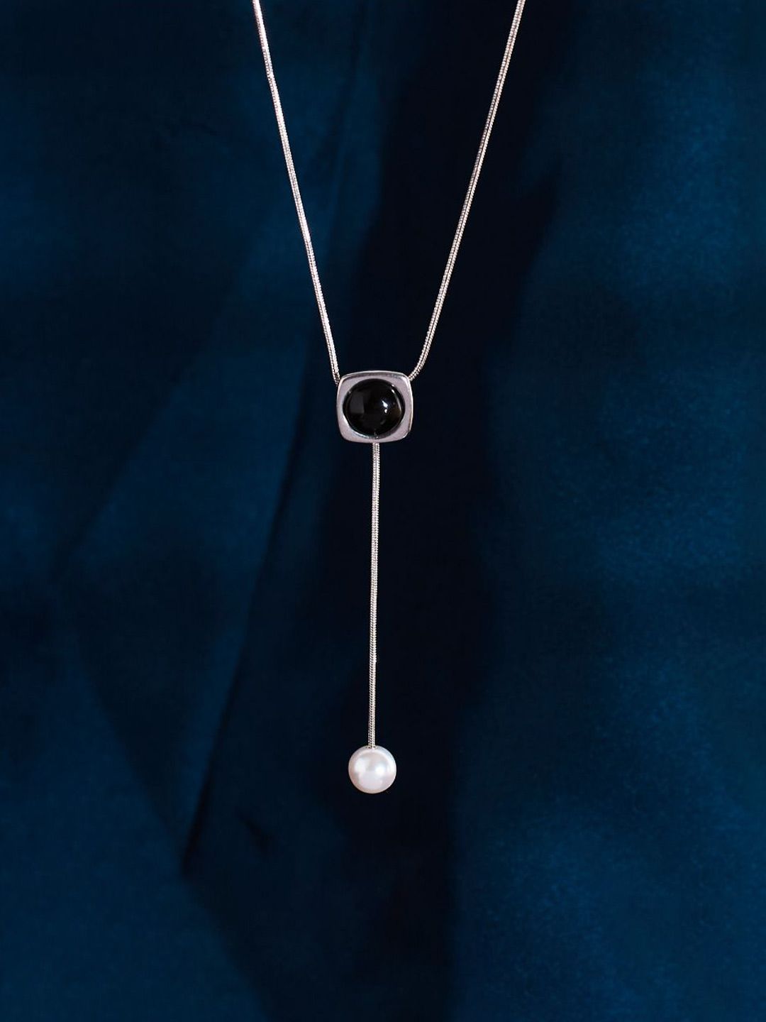 SALTY Moon Pearl Stainless Steel Necklace