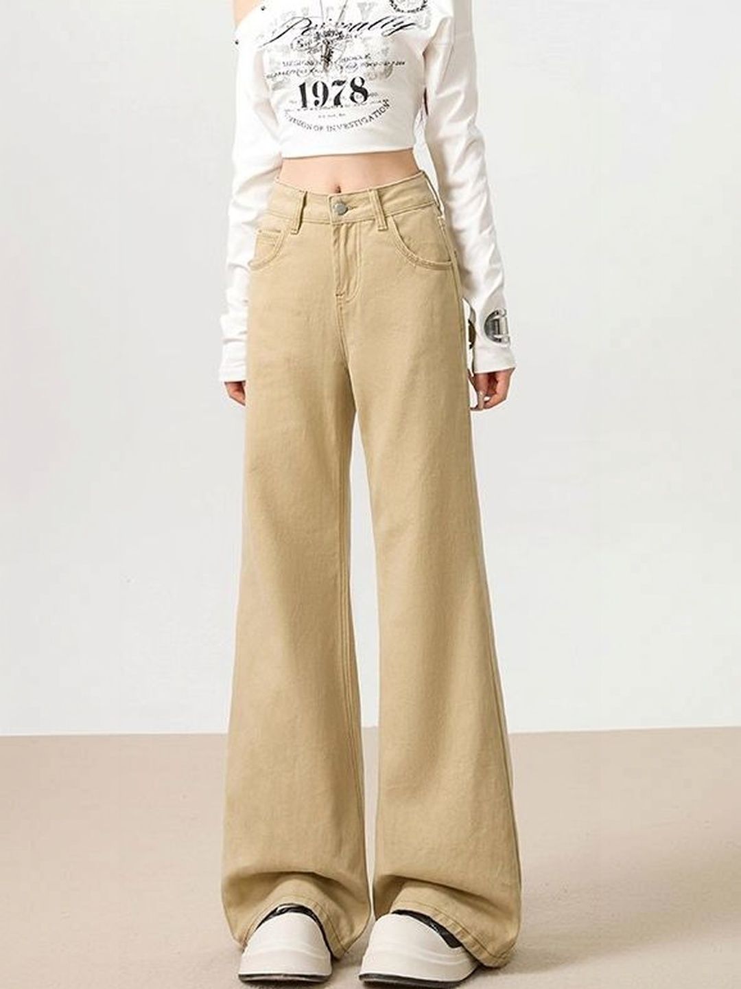 Women Wide Leg High-Rise Light Fade Jeans