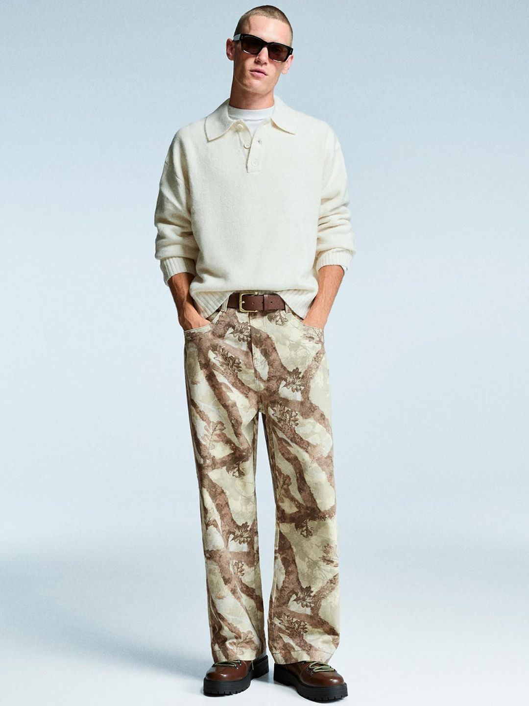 Men Baggy printed Pure Cotton jeans