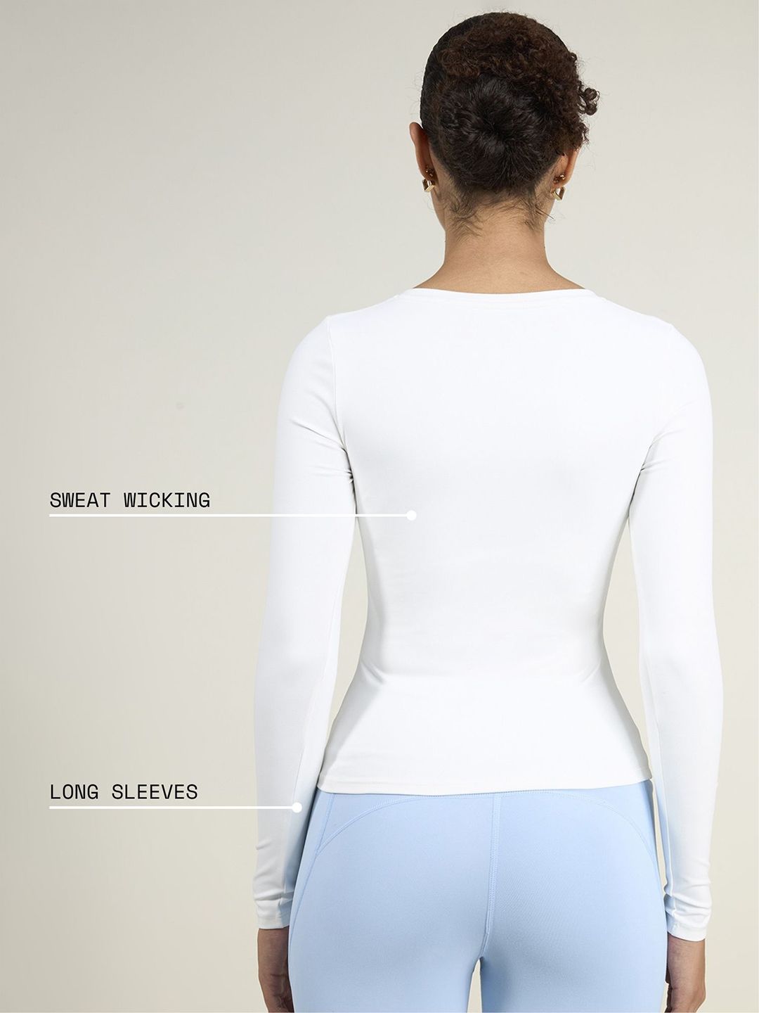 Women White Sculpt V-Neck Top