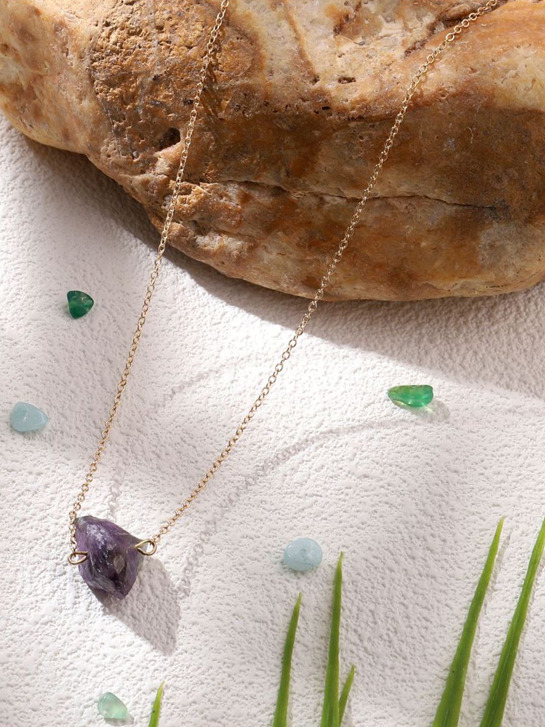 SALTY Pack of 2 Women Shining Gem For Balance Necklace