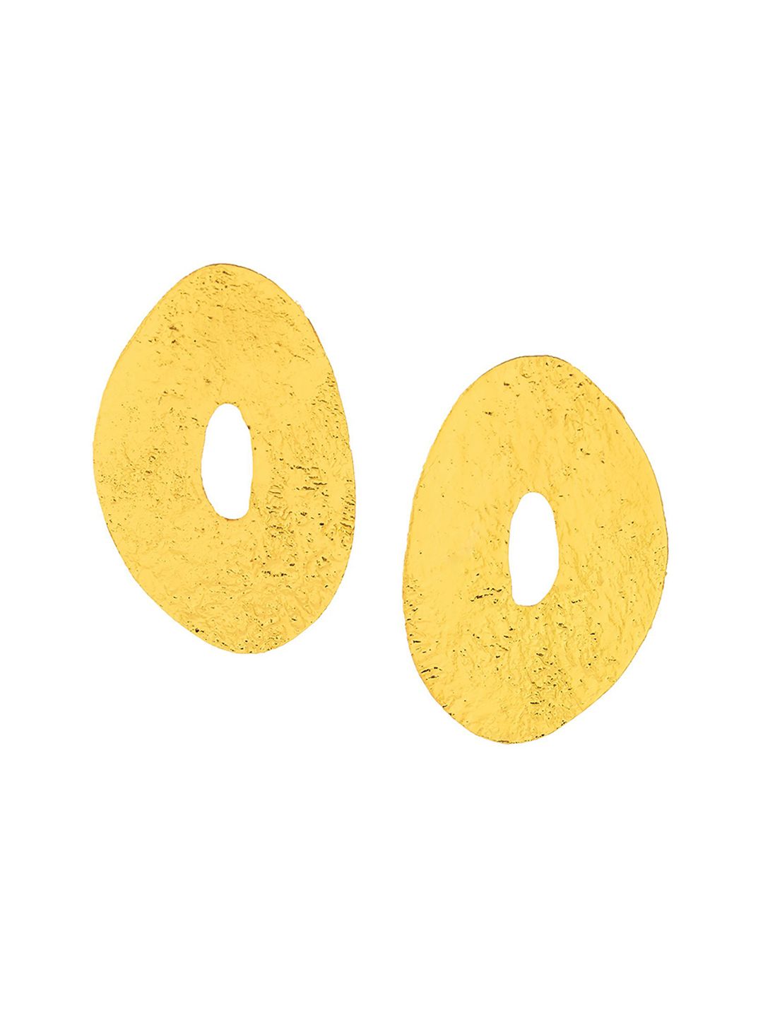 Gold-Plated Oval Chunky Drop Earrings