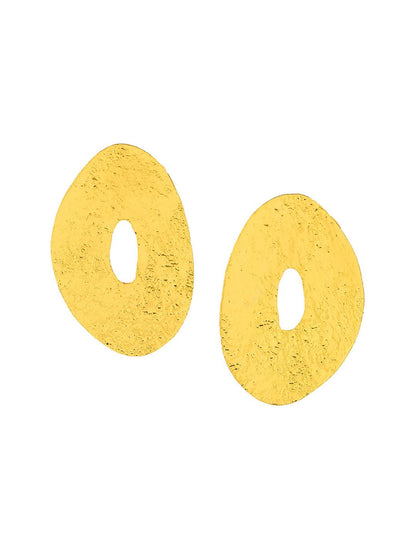 Gold-Plated Oval Chunky Drop Earrings