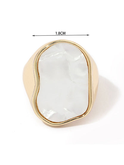 SALTY Pack of 2 Women Mother Of Pearl Enamel Ring