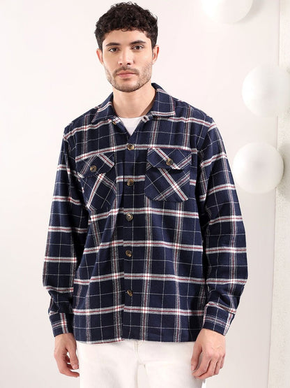 Men Tartan Checks Checked Casual Shirt