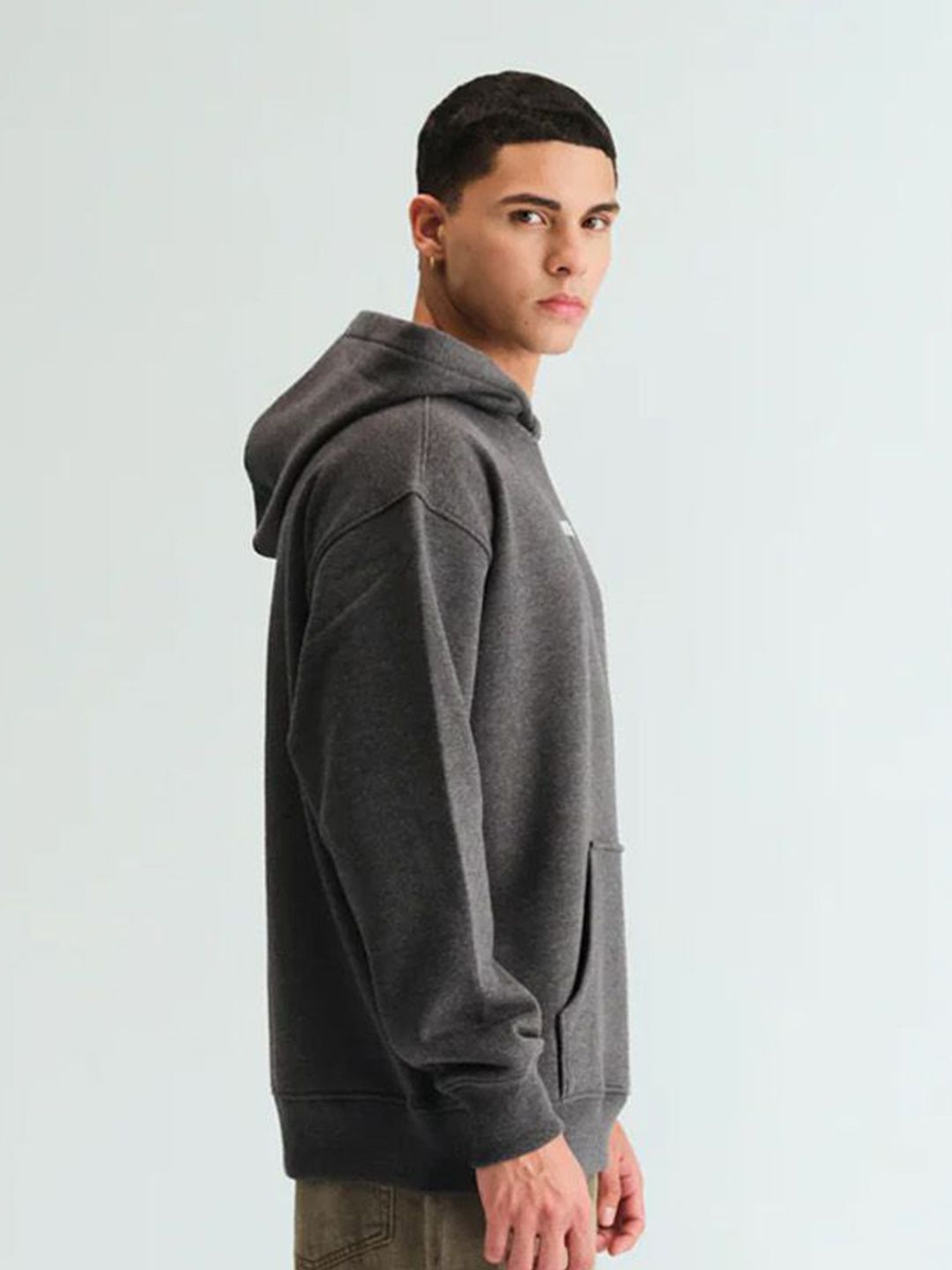Men Signature Dark Grey Melange Hoodie
