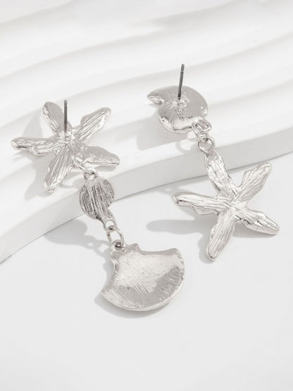Silver-Plated Contemporary Drop Earrings