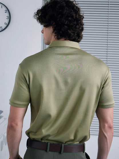 Men Solid Polo Collar T-shirt